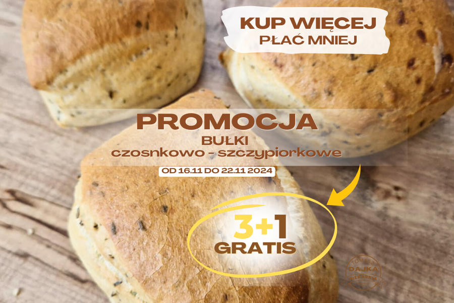 Promocja na bułki czosnkowo - szczypiorkowe